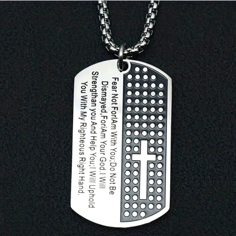 Dogtag scripture necklace